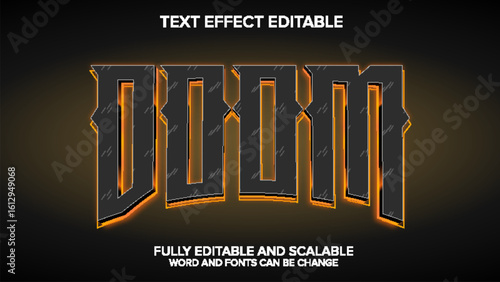 doom text effect vector editable