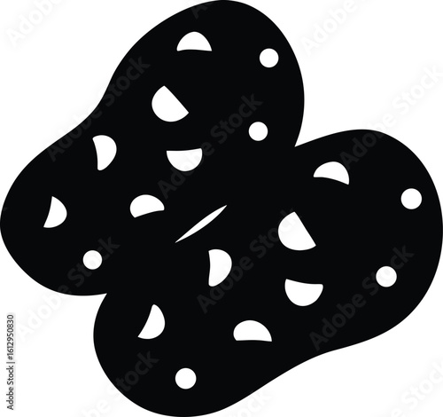 Silhouette of a potato with irregular surface and shape Food silhouette