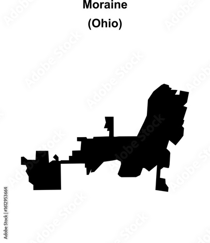 Moraine (Ohio) blank outline map