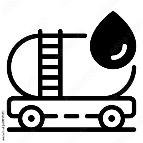 An icon of a tanker carrying a symbolic droplet of oil, this image represents the transport of essential resources within the industry. 
