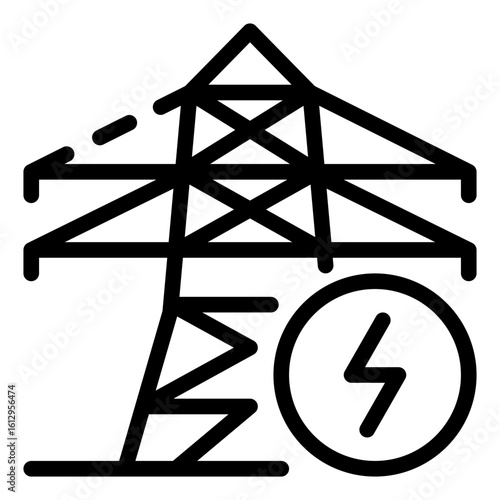 A modern image of a transmission tower with a bold graphic representation of energy, perfect for illustrating concepts like power, electricity, and infrastructure.