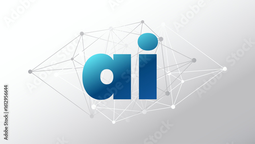 Artificial intelligence. Generative model. Deep learning. Smart digital technology. AI vector illustration for science, web design, business. Network pattern. Geometric background