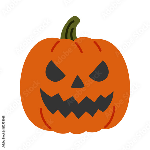 Scary Jack-o'-Lantern Illustration for Halloween
