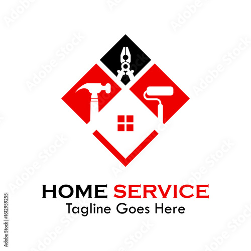Home service or home repair logo template illustration
