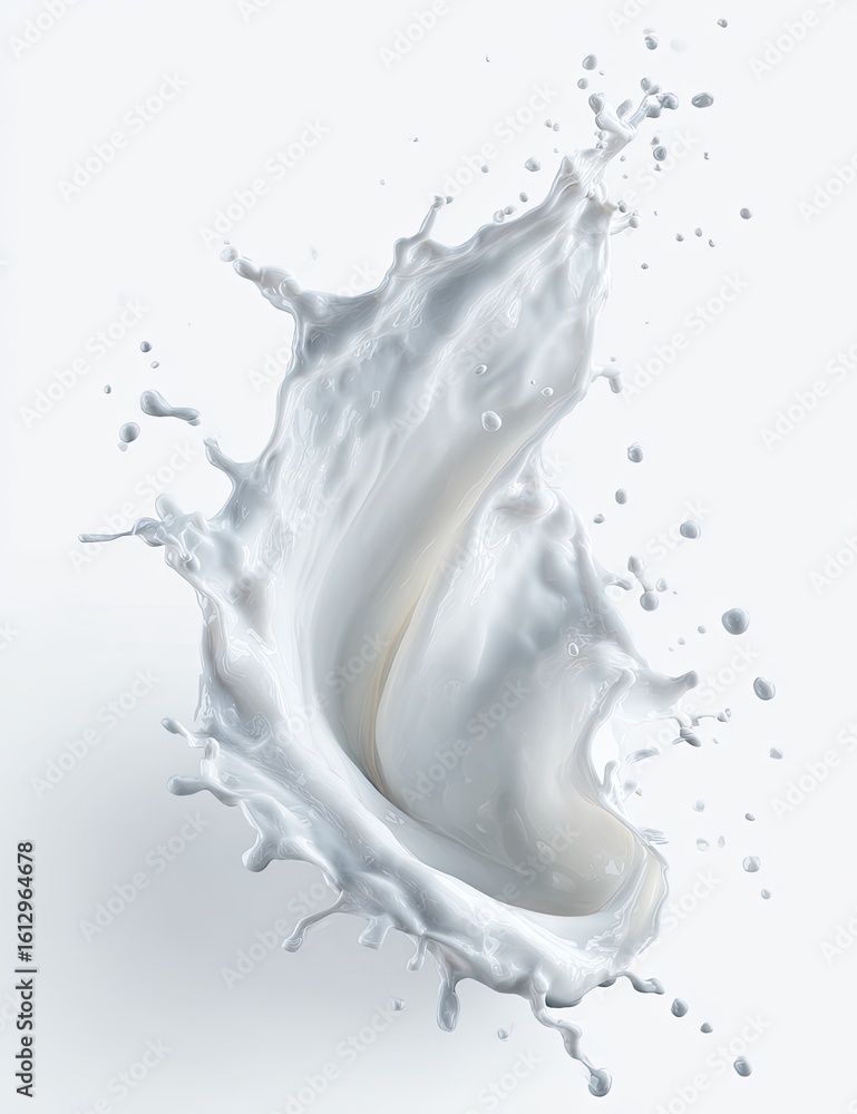 Naklejka premium Milk splash against white background
