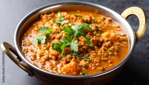 Creamy lentil curry in a bowl
