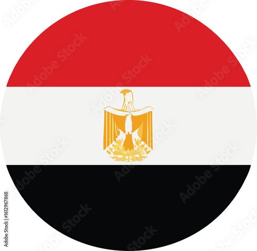 Egypt National Flag Round Icon