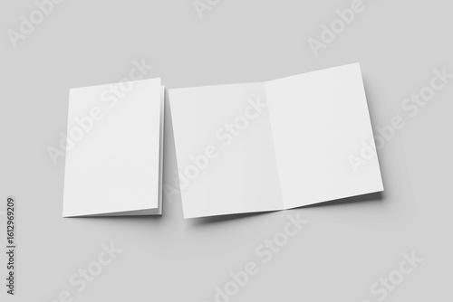 Blank Minimalist Bifold Card Mockup with Soft Shadow
