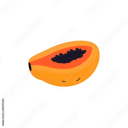 papaya isolated on white background