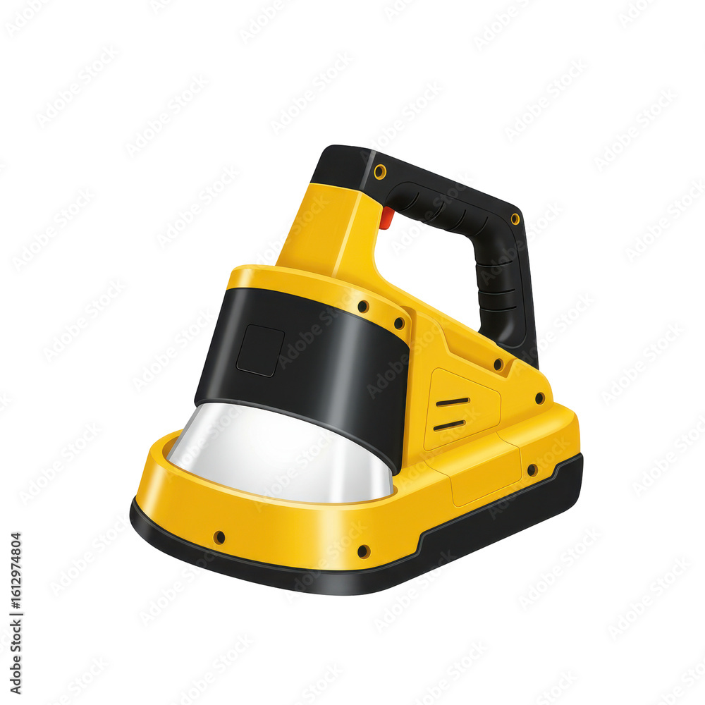 Fototapeta premium Portable yellow flashlight with a sleek design, ideal for outdoor adventures and emergencies