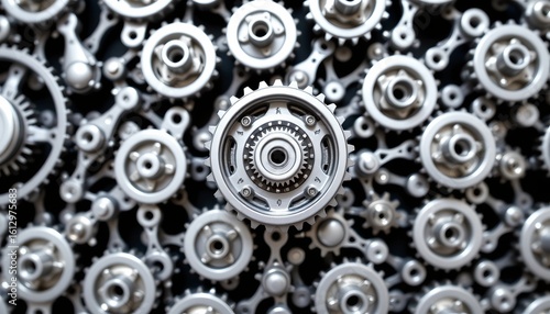 Wallpaper Mural Intricate Metallic Gears Depth with Reflective Surfaces Torontodigital.ca