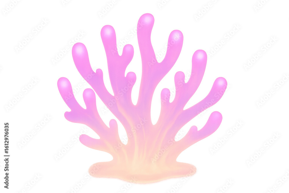 Obraz premium Pink coral featuring a transparent background, perfect for enhancing marine-themed projects and adding elegance to various designs