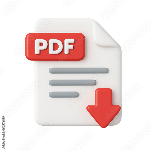 Pdf file download icon isolated on transparent background