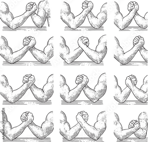 Ultimate Arm Wrestling Showdown: Powerful Muscle Strength Competition