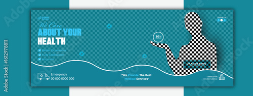 Healthcare Social Media Cover Desgin Template With Discounted offer.