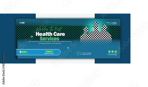 Healthcare Social Media Cover Desgin Template With Discounted offer.