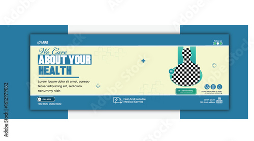 Healthcare Social Media Cover Desgin Template With Discounted offer.