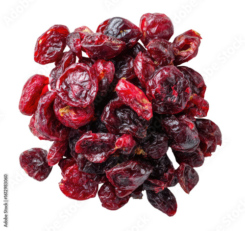 Dried cranberries, a pile of vibrant red, shriveled berries