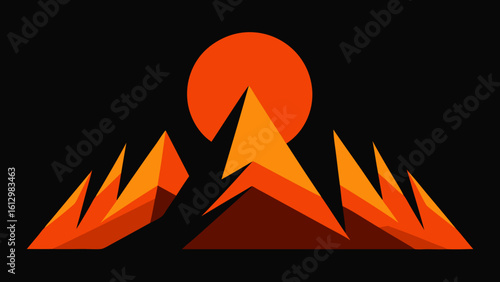 Fiery orange flames blaze on a black background, illustrating intense heat and danger
