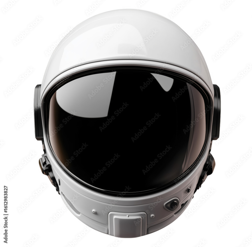 Fototapeta premium Astronaut helmet isolated on transparent background futuristic space exploration design illustration