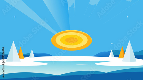 A vibrant cartoon illustration of a yacht and sailboat gliding across the tropical sea under a summer sky, with a serene beach and palm trees in the background, perfect for a vacation or holiday trave