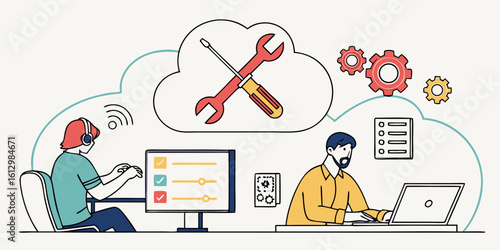 Cloud based technical support and it solutions with team collaboration