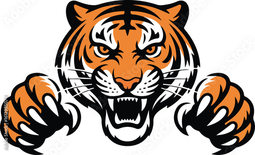 Angry Tiger Mascot Vector Illustration