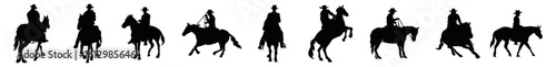 flat design cowboy silhouette illustration