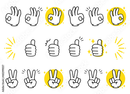 Wallpaper Mural ハンドサイン　イラスト素材 Torontodigital.ca