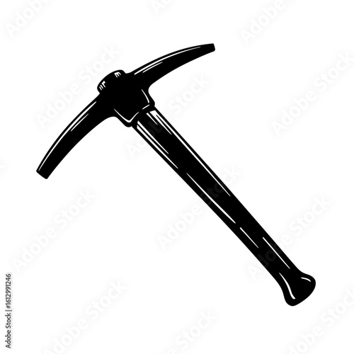 Monochrome Pickaxe Illustration Isolated on White Background for Design Element