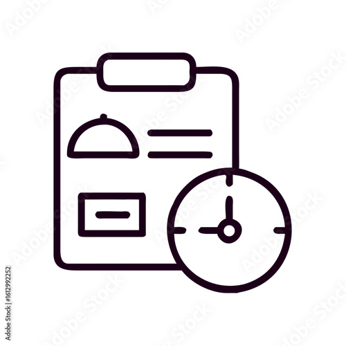 Meal order form with clock icon representing delivery timing  
