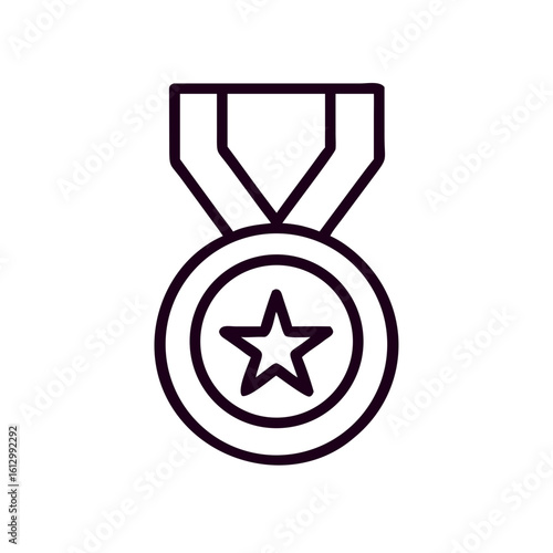 Medal icon with star for achievement and recognition concept  