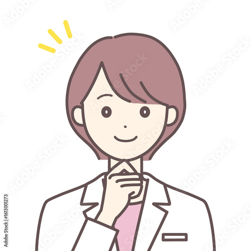 納得する白衣の女性