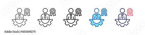 Expert Icon In 5 Different Styles Set Collection.  