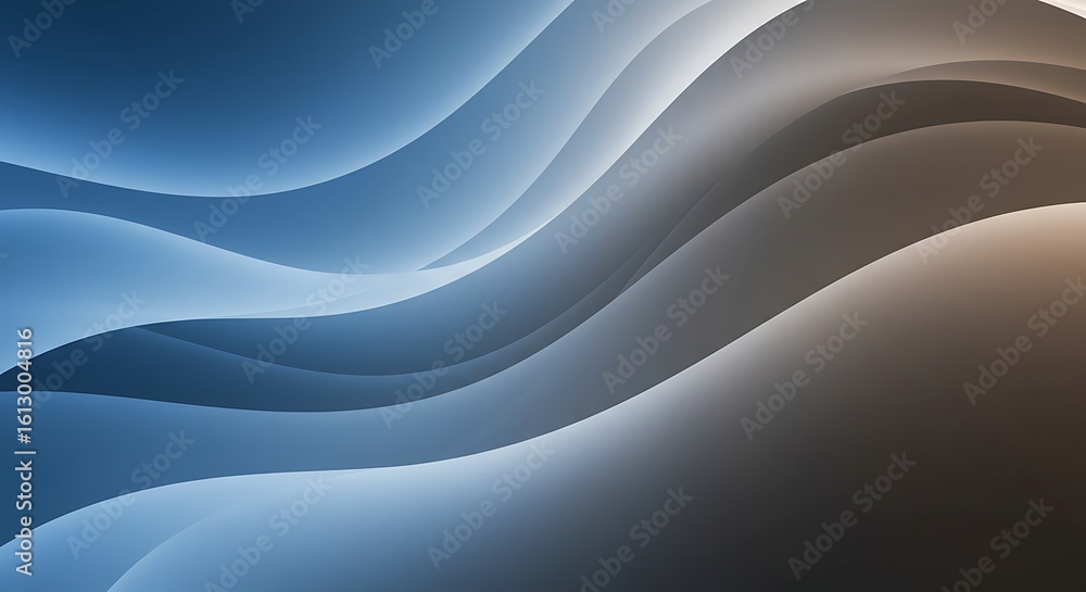 Obraz premium Abstract illustration of flowing, layered, and curved lines with gradient color transitions.
