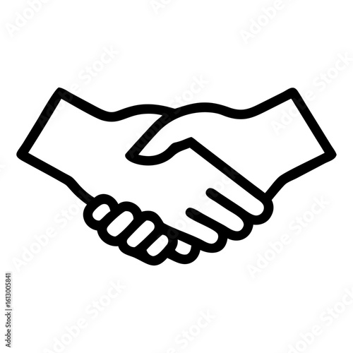 A handshaking icon bold outline vector illustration design