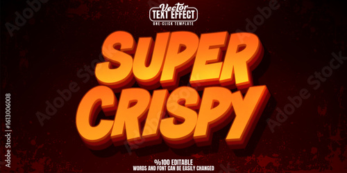 Crispy editable text effect, customizable food and delicious 3d font style
