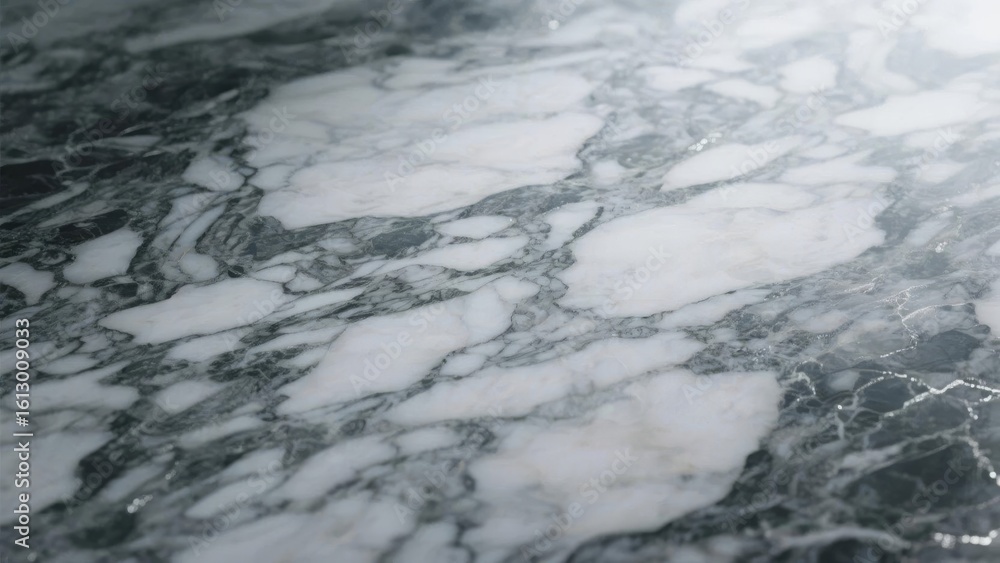 Obraz premium Close-up of a Marble Surface with Intricate Gray and White Veins