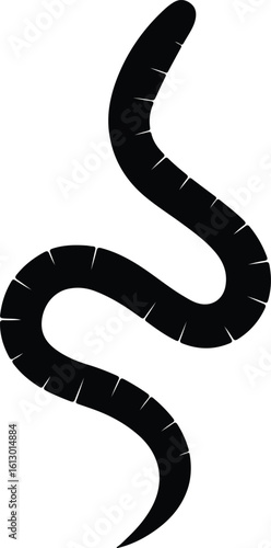 Silhouette earthworm wiggling invertebrate worm simple crawling animal vector illustrator