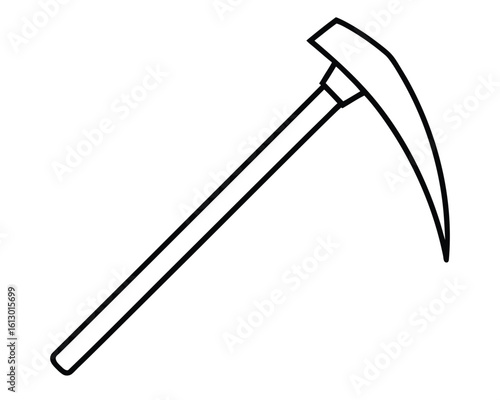 A black and white pickaxe tool isolated on white background Ai Generated