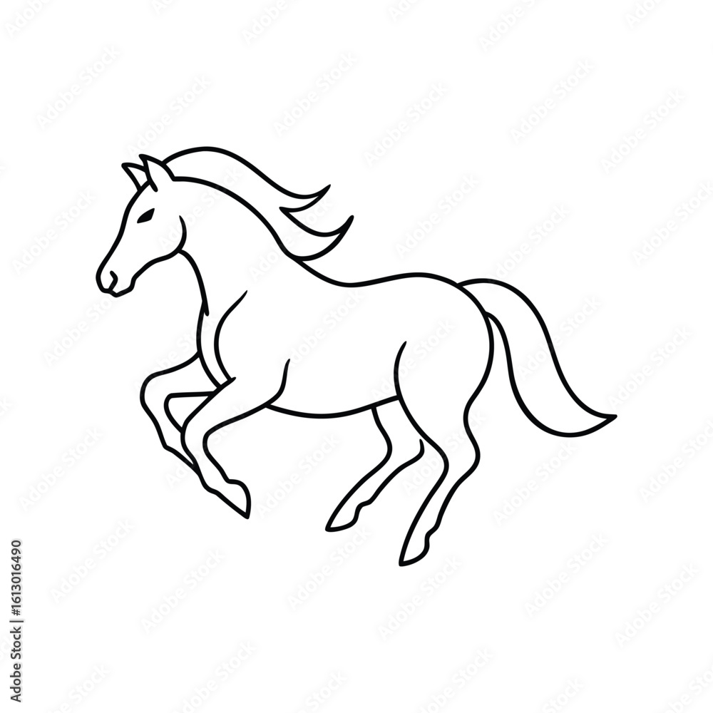 Fototapeta premium Horse line art, horse line drawing