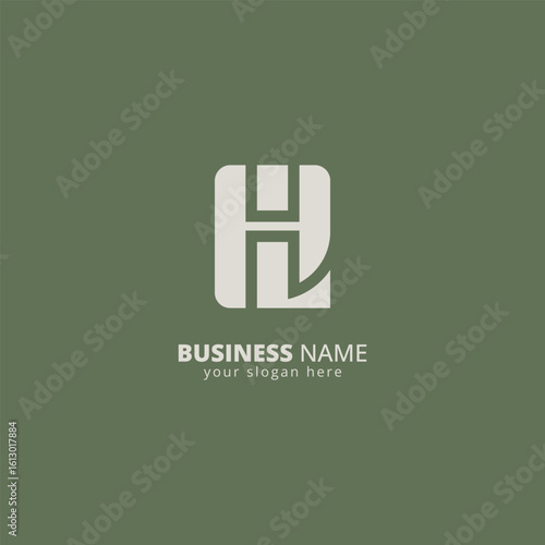 Creative Letter HL LH Logo Design with Modern Minimal Style.