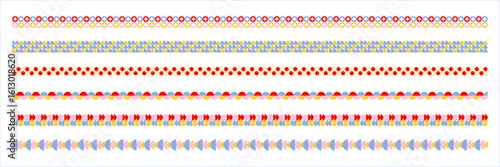 Decorative geometric line borders. Elegant ornamental dividers and ornamental border decor. vector brush stroke