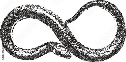 Snake retro y2k stipple design serpent halftone brutalist urban vector png with clear background, reptile 2000s photocopy grunge tattoo gen z effect