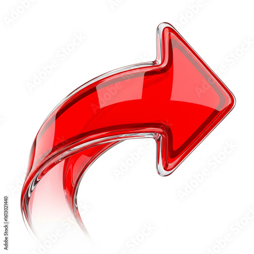 Curved Red Arrow A Symbol of Direction and Progress