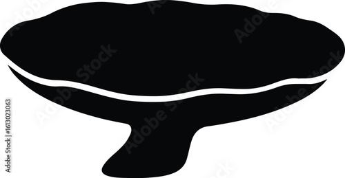 Silhouette mushroom fungus black and white simple vector illustrator
