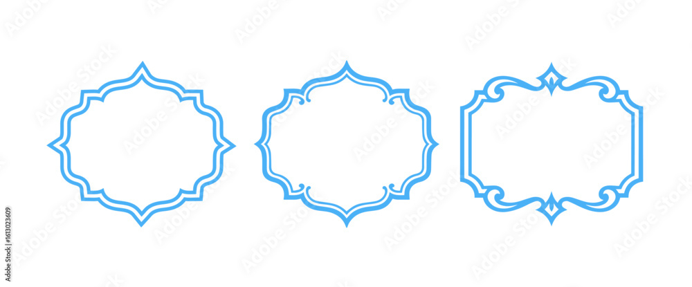 Fototapeta premium set of blue frame vector illustration 