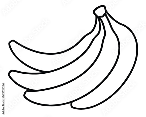 A bunch of bananas in black and white outline illustration Ai Generated