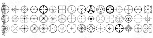 Crosshair vector icon set. Aim illustration sign collection. Target symbol. optical sight web icons.