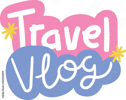 Travel Vlog Vector Lettering